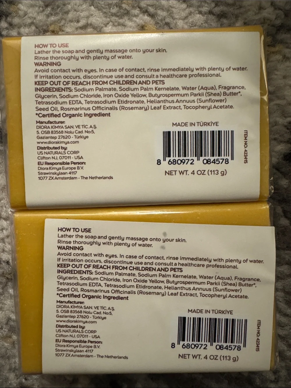 LOLE'S Luxury Natural Soap, Shea Butter Beauty Soap Bar- 2 Bar Set NEW 🏷️